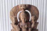 New Wooden Hand Carved Indian Goddess Laxmi Figure Rustic Style Home Decor - Image 2