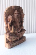 New Wooden Hand Carved Lord Ganesha Figure Antique Home Decorative Gift - Image 4