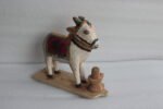 Oriental Vintage Wooden Nandi Cow Handmade Figurine Indian Home Decorative - Image 2