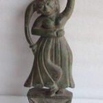 Old Vintage Hand Carved Wooden Dancing Lady Statue Indian Decorative