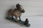 Oriental Vintage Wooden Nandi Cow Handmade Figurine Indian Home Decorative - Image 4
