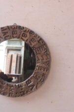 Round Wooden Hand Carved Mirror Frame - Image 3