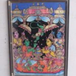 1900s Vintage Glass Painting Lord Ram & Sita Returning From Exile- Handmade