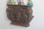 Wooden Wall Decor Shelves | Floating Shelf | Vintage Wooden Face Carved Shelve - Image 3