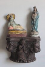 Floating Shelf Wooden Decor Art Wall Shelf | Vintage Wooden Face Carved Shelve - Image 3