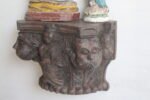 Floating Shelf Wooden Decor Art Wall Shelf | Vintage Wooden Face Carved Shelve - Image 5