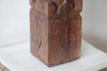 Vintage Carved Wooden Pillar 14 in. Tall Candle Holder | Farmhouse Style Candle Stand | Large Candle Stand - Image 3