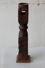 Vintage Carved Wooden Candle Holder, Wooden Candlesticks - Image 4