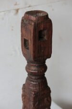 Vintage Carved Wooden Candle Holder, Wooden Candlesticks - Image 3