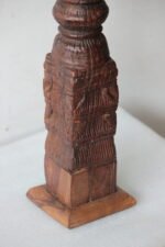 Vintage Carved Wooden Candle Holder, Wooden Candlesticks - Image 2