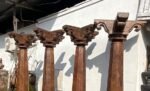 92.5″ Large Indian Old Jack Wood Chettinad Pillars | Wooden Traditional Columns Set of 4 - Image 5