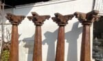 92.5″ Large Indian Old Jack Wood Chettinad Pillars | Wooden Traditional Columns Set of 4 - Image 3