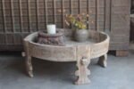 Old Wooden Chakki, Center Table, Coffee Table, Home Decor Table - Image 2