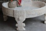 Indian Carved Chakki Table, Coffee Table, Vintage Indian Grinder Table - Image 4