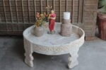 2.3 feet wide Old Wooden Chakki Center Table Coffee Table Home Decor Table - Image 2