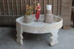 2.3 feet wide Old Wooden Chakki Center Table Coffee Table Home Decor Table - Image 3