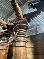 8.9 feet Indian Satin Wood Chettinad Pillars | Wooden traditional Columns Set of 6 - Image 15