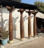 9.3 feet Indian Jack Wood Chettinad Pillars (Columns) Set of 4 - Image 3