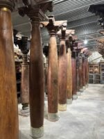 9.3 feet Indian Jack Wood Chettinad Pillars (Columns) Set of 4 - Image 11