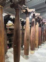9.3 feet Indian Jack Wood Chettinad Pillars (Columns) Set of 4 - Image 4