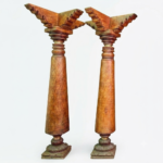 8 feet Large Wooden Chettinad Pillars, Antique Columns - Image 4