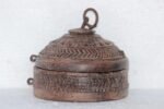 Wooden Tikka Box Carved Old Vintage Indian Home Decor Collectible