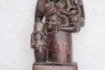 Wooden Panel Lady Child Carved Vintage Antique Indian Home Decor - Image 3