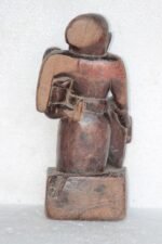 Wooden Panel Lady Child Carved Vintage Antique Indian Home Decor - Image 5
