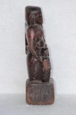 Wooden Panel Lady Child Carved Vintage Antique Indian Home Decor - Image 7
