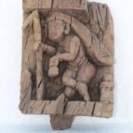 Wooden Sadhu Man Panel Carved Old Vintage Rare Home Decor Collectible