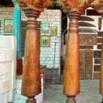 8 feet Large Wooden Chettinad Pillars, Antique Columns