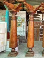 8 feet Large Wooden Chettinad Pillars, Antique Columns