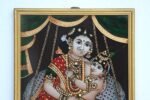 New Frame Tanjor Glass Painting Of Yashoda And Baby Krishna- Home Decor, Collectible - Image 2