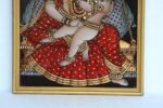 New Frame Tanjor Glass Painting Of Yashoda And Baby Krishna- Home Decor, Collectible - Image 4