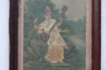 Photo Frame Old Original Ravi Varma Print CottonWork Saraswati with Frame - Image 3