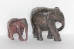 Wooden Statue Figure Vintage Style New Elephant Pair Home Decor - Image 2