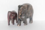 Wooden Statue Figure Vintage Style New Elephant Pair Home Decor - Image 3