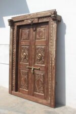 Traditional Carving Door With Frame - Image 6