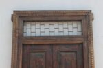 8 feet Elegant Antique Anglo-Indian Painted Teakwood Door and Frame - Image 2