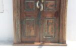 8 feet Elegant Antique Anglo-Indian Painted Teakwood Door and Frame - Image 4
