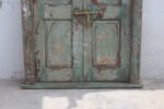 7.8 feet Elegant Antique Anglo-Indian Painted Teakwood Door and Frame - Image 4