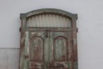 7.8 feet Elegant Antique Anglo-Indian Painted Teakwood Door and Frame - Image 8