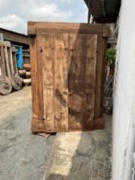 7.1 feet Large Traditional Flower Carved Teak wood Door | Carving Door With Frame - Image 6