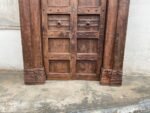 7.1 feet Large Traditional Flower Carved Teak wood Door | Carving Door With Frame - Image 2