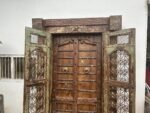 7.1 feet large Old Indian Door With Grill Gate | Wooden Double Door - Image 2