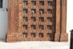 7.2 feet Large Traditional Flower Carved Teak wood Door | Antique Carving Door With Frame - Image 4