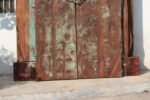 Distressed Antique Indian Teak Door and Frame - Image 10