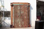 Distressed Antique Indian Teak Door and Frame - Image 7