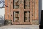 7.7 Feet large Old Door With Grill Gates | Antique Rajasthani Door - Image 8