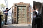 7.6 Feet large Old Door With Grill Gates | Antique Rajasthani Door - Image 2